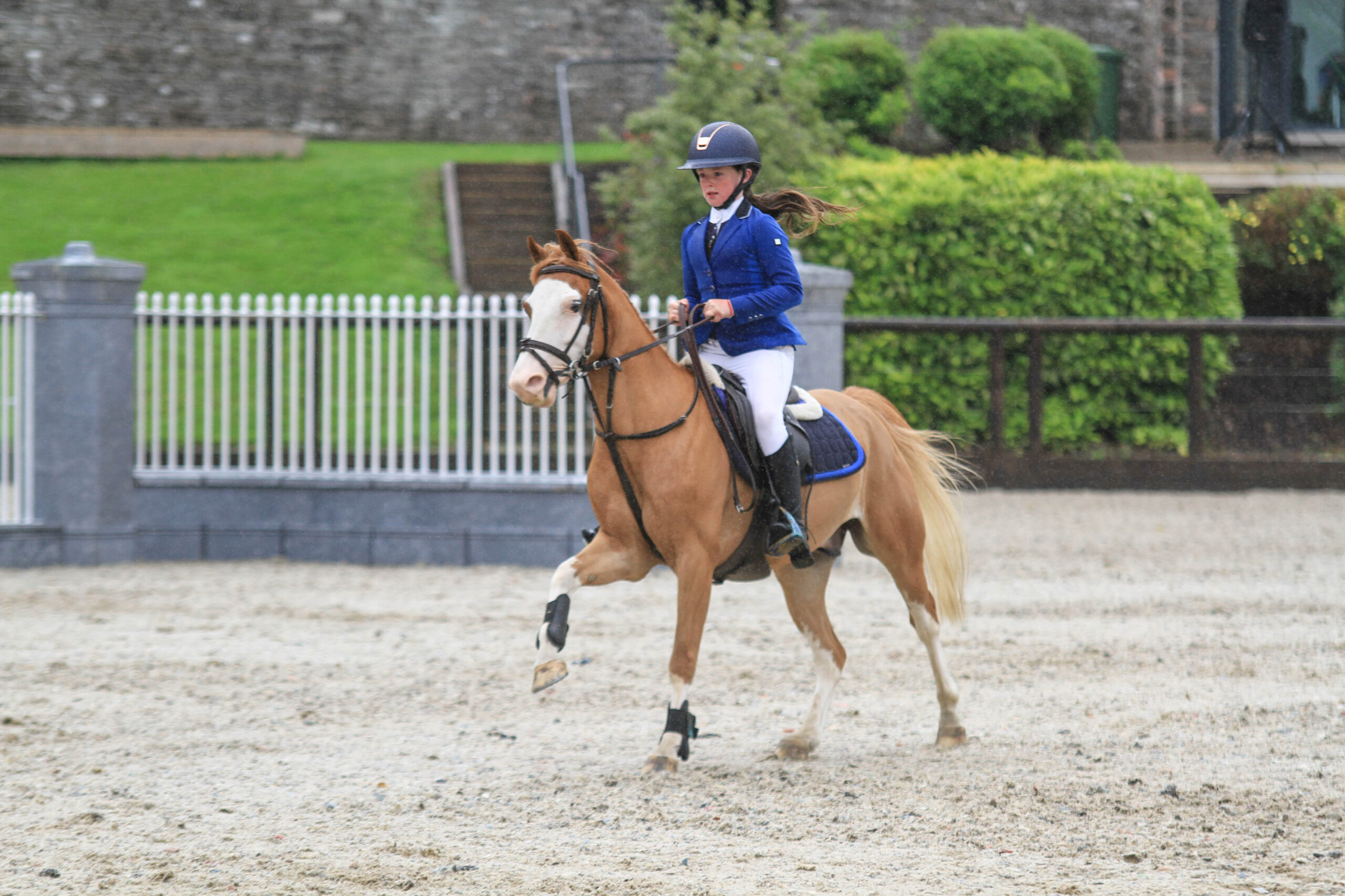 Charlotte Foley on Ghost Rider Kerveyer from Kilmacthomas, County Waterford in the 128 U10cm class sponsored by Shanakill House Equestrian Centre.